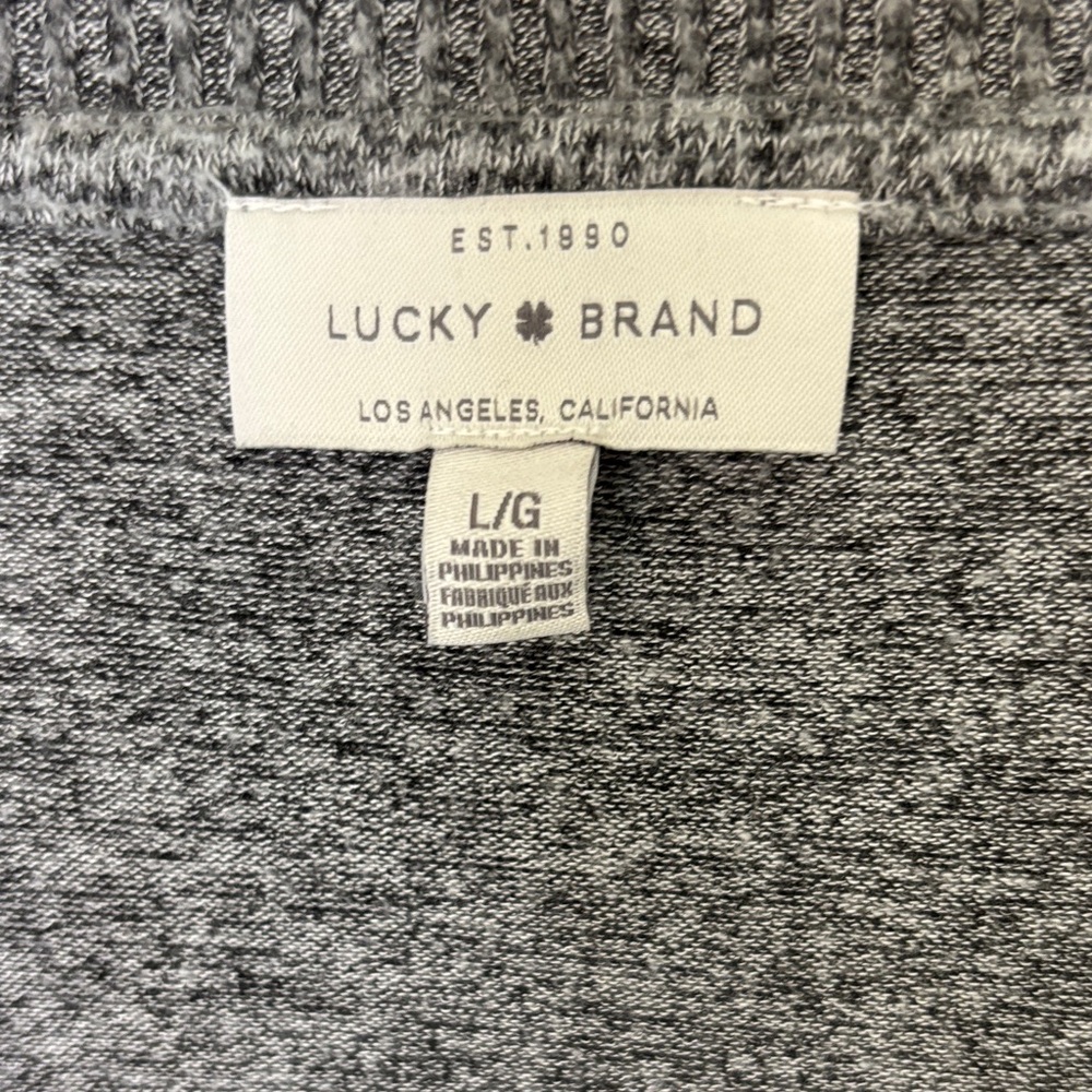 Lucky Brand Heather Gray V-Neck Sweater - Picture 2 of 5